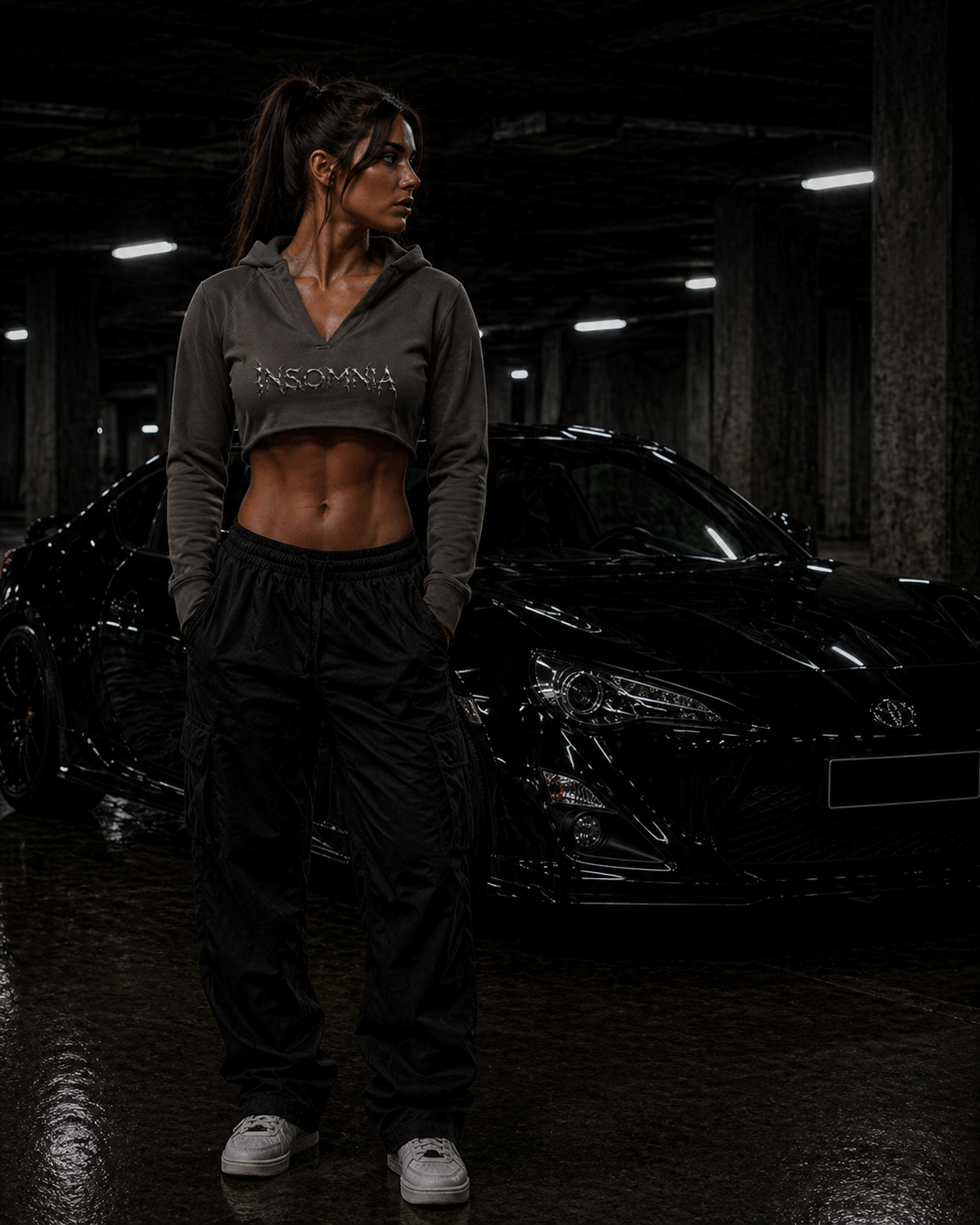 Insomnia cropped hoodie