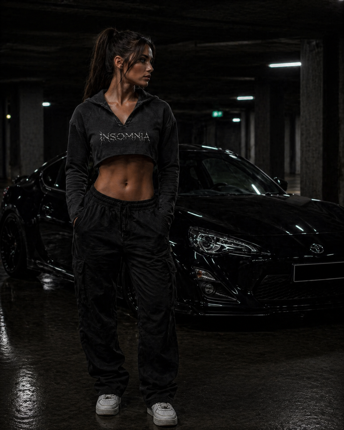 Insomnia cropped hoodie