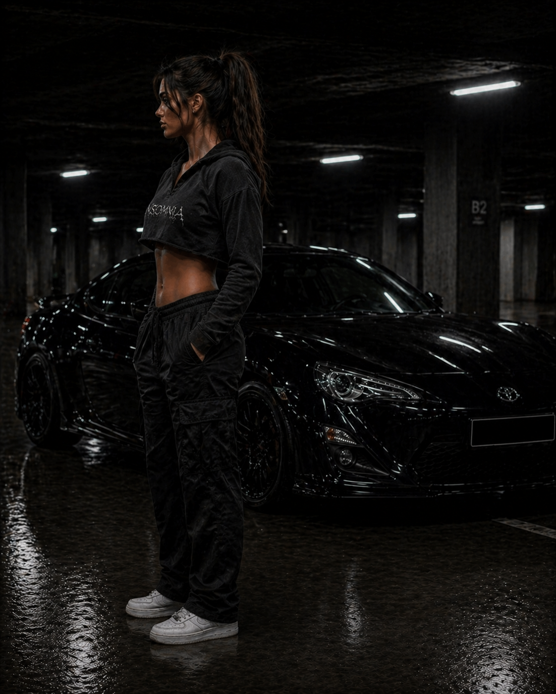Insomnia cropped hoodie